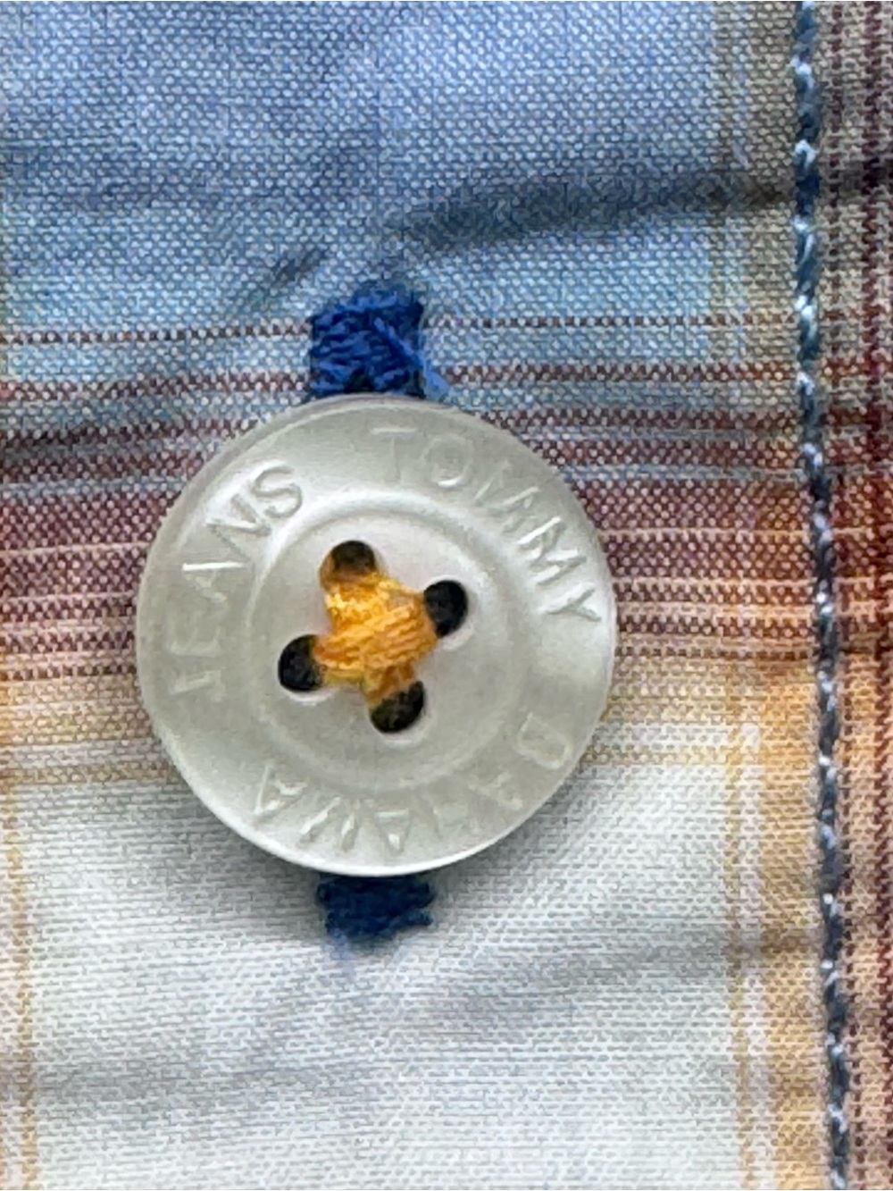 Tommy Bahama Jeans Blue Plaid Short Sleeve Button Front Shirt XL - Picture 4 of 12